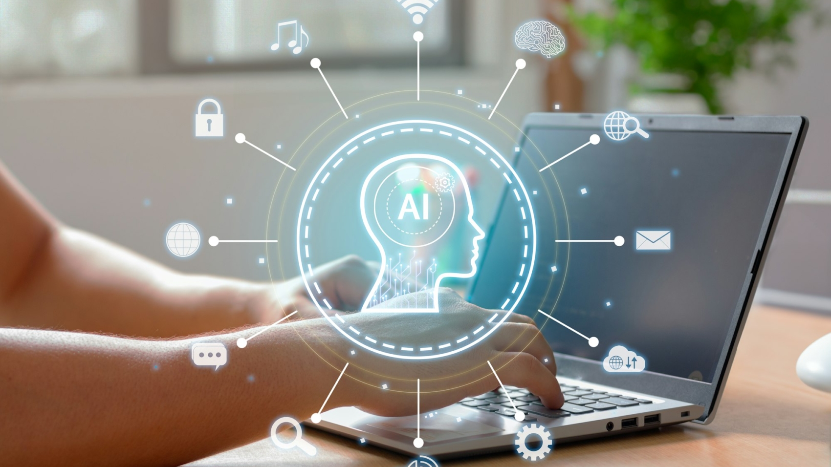 Using the intelligence of a laptop to interact with artificial intelligence. Automation technology.