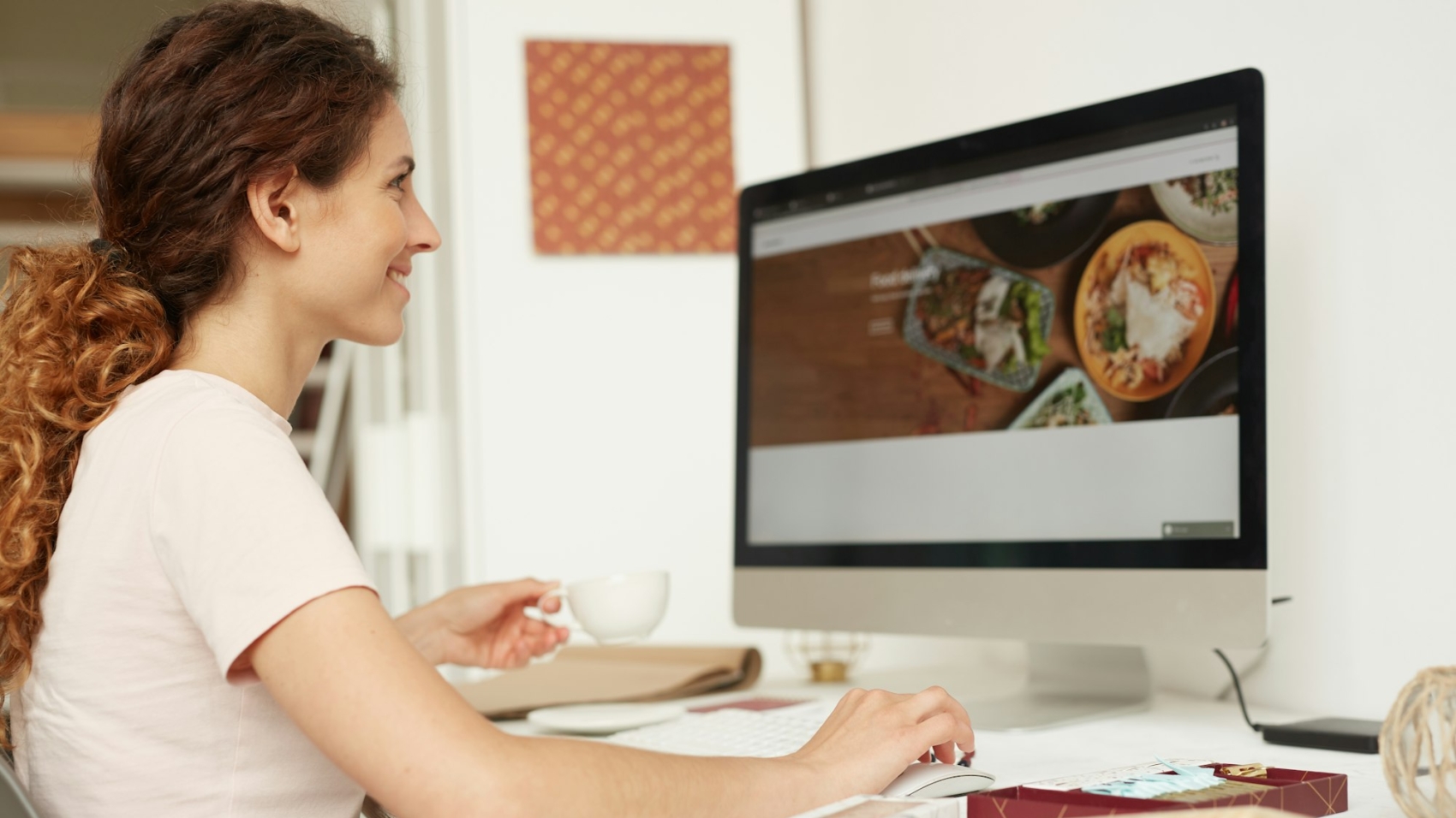 Web designer working on website